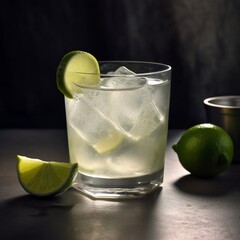 Frosted rim gin and lime cocktail