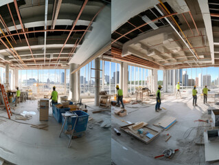 Building Momentum: Immersive Panorama of a Construction Site in Progress
