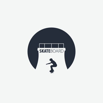 Skatevoarding logo.Skateboard activity board skate skating vector image.