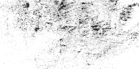 Fototapeta na wymiar Grunge black and white pattern. Monochrome particles abstract texture. Background of cracks, scuffs, chips, stains, ink spots, lines. Dark design background surface. Gray printing element
