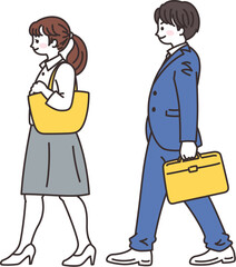 ビジネスバッグを持って歩くビジネスパーソン　通勤　出社