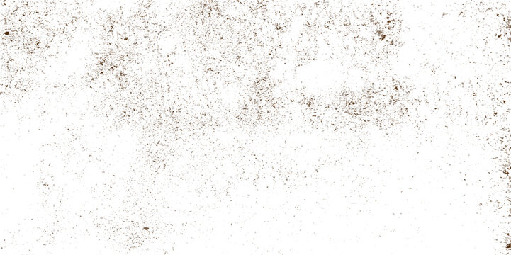 Vintage old dust scratched grunge texture on isolated white background. Brown vintage dust scratched background, distressed old text. Brown grunge texture. Place over any object create black dirty.