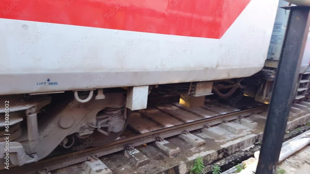 Poster indian railway passenger train lower part view from front angle video is taken at new delhi railway 