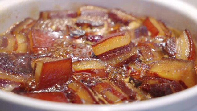 streaky pork，Southern Chinese cuisine cured meat; Dried pork