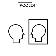self - awareness icon flat illustration on white background..eps
