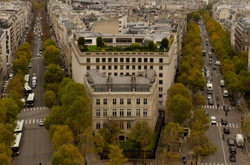 Naklejka premium The Avenue des Champs-Élysée Aerial View