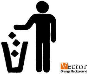 Sprayed Graffiti Tidy man symbol, do not litter icon, keep clean, dispose of carefully and thoughtfully symbol