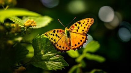 Obraz premium butterfly, insect, nature, flower, animal, macro, summer, wildlife, wings, spring, orange, beauty, garden, colorful, plant, fauna, wing, fly, beautiful, bug, butterflies, yellow, color, leaf, insects