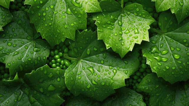 Background of Grapevine leaf , HD, Decorate with water drops, Background Wallpaper, Desktop Wallpaper , Generative Ai