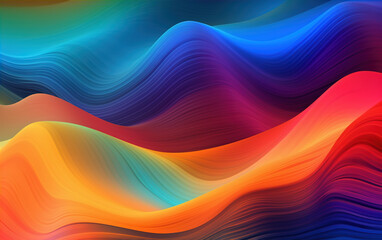 colorful wave background illustration,created with generative ai tecnology.