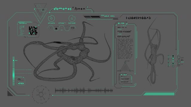 Biological research in an animated alien interface.