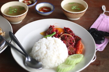 rice with meat and vegetables