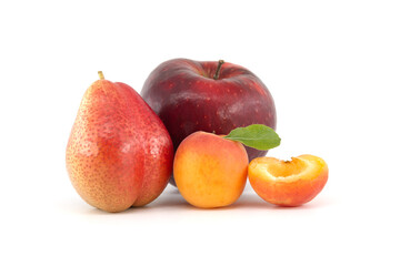 Fresh healthy fruits isolated on white background