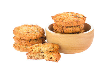 Oatmeal cookies on transparent png