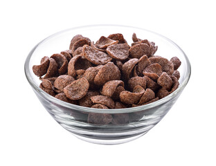 Chocolate corn flakes in a bowl on transparent png
