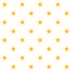 Hand Drawn Sun Vector Seamless Pattern