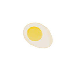 fried egg on white background