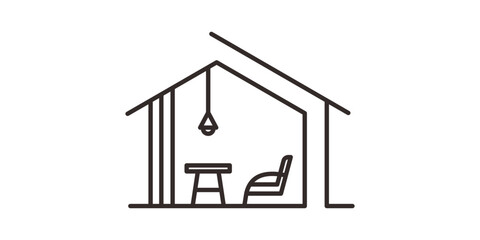 logo design interior furniture minimalist vector illustration