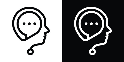 logo design head and talk icon vector minimalist inspiration