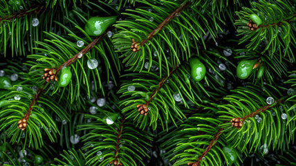 Background of Pine Needle , HD, Decorate with water drops, Background Wallpaper, Desktop Wallpaper , Generative Ai