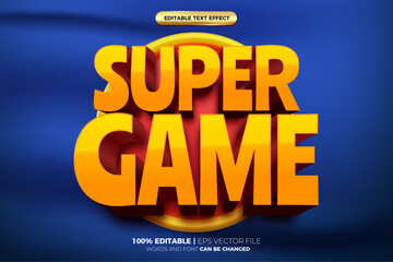 Obraz premium Super Game 3D Editable text Effect Style