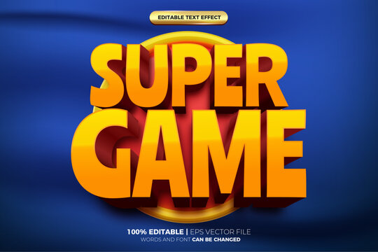 Super Game 3D Editable text Effect Style