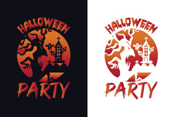 Halloween typography t-shirt design template. Halloween design vector illustration.