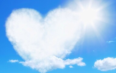 Naklejka na ściany i meble heart shaped cloud in the sky