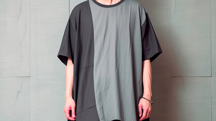 Front t-shirt design fashion handsome man mockup design