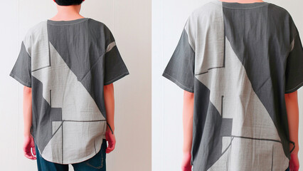 Men short sleeve tshirt black thank side mock up