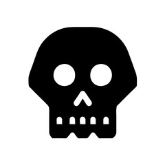 skull, voodoo, dead, death, reaper, Halloween, icon, symbol, bone, human skull, vector, pictogram, black 