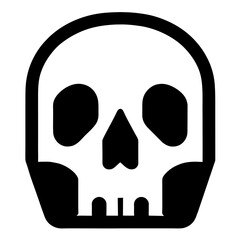 skull, voodoo, dead, death, reaper, Halloween, icon, symbol, bone, human skull, vector, pictogram, black 