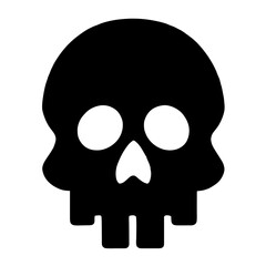 skull, voodoo, dead, death, reaper, Halloween, icon, symbol, bone, human skull, vector, pictogram, black 