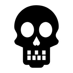 skull, voodoo, dead, death, reaper, Halloween, icon, symbol, bone, human skull, vector, pictogram, black 