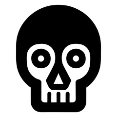 skull, voodoo, dead, death, reaper, Halloween, icon, symbol, bone, human skull, vector, pictogram, black 