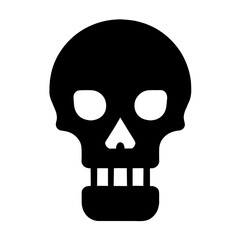 skull, voodoo, dead, death, reaper, Halloween, icon, symbol, bone, human skull, vector, pictogram, black 