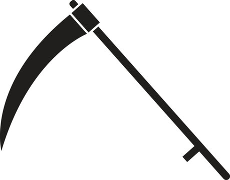 farm scythe icon. scythe sign. flat style.