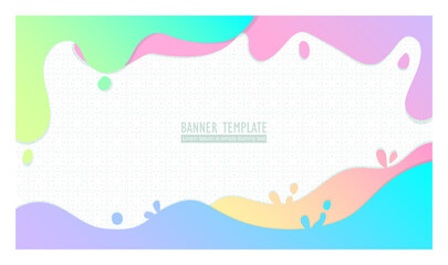 a colorful liquid background with a banner template for a website