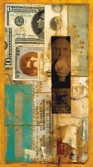 Money. Collage. Generative AI