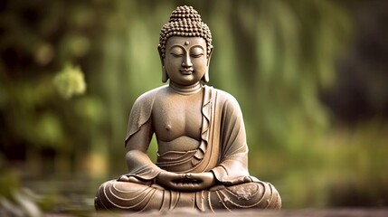 mindfulness statue of buddha generative ai
