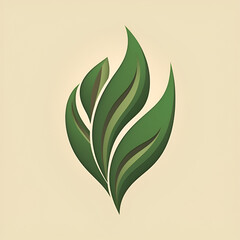Fototapeta na wymiar An organic logo, shape of a leaf. Vector design. Generative AI.