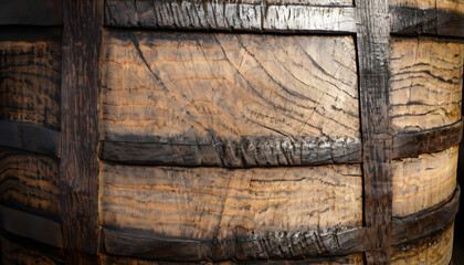 Aged barrel Wood background, background, Aged barrel wooden plank background, Aged barrel texture,,AI generated