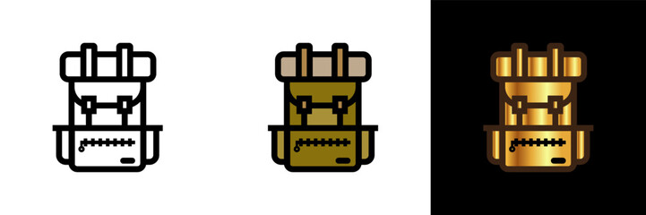 Backpack Icon, an icon representing a backpack, symbolizing travel, adventure, and carrying essentials on the go.