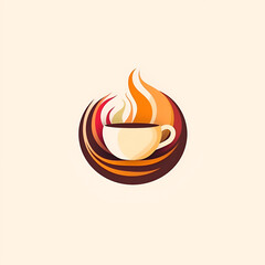 An organic logo, shape of a cup of coffee. Vector design. Generative AI.