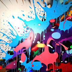 graffiti splash on wall with Generative AI.