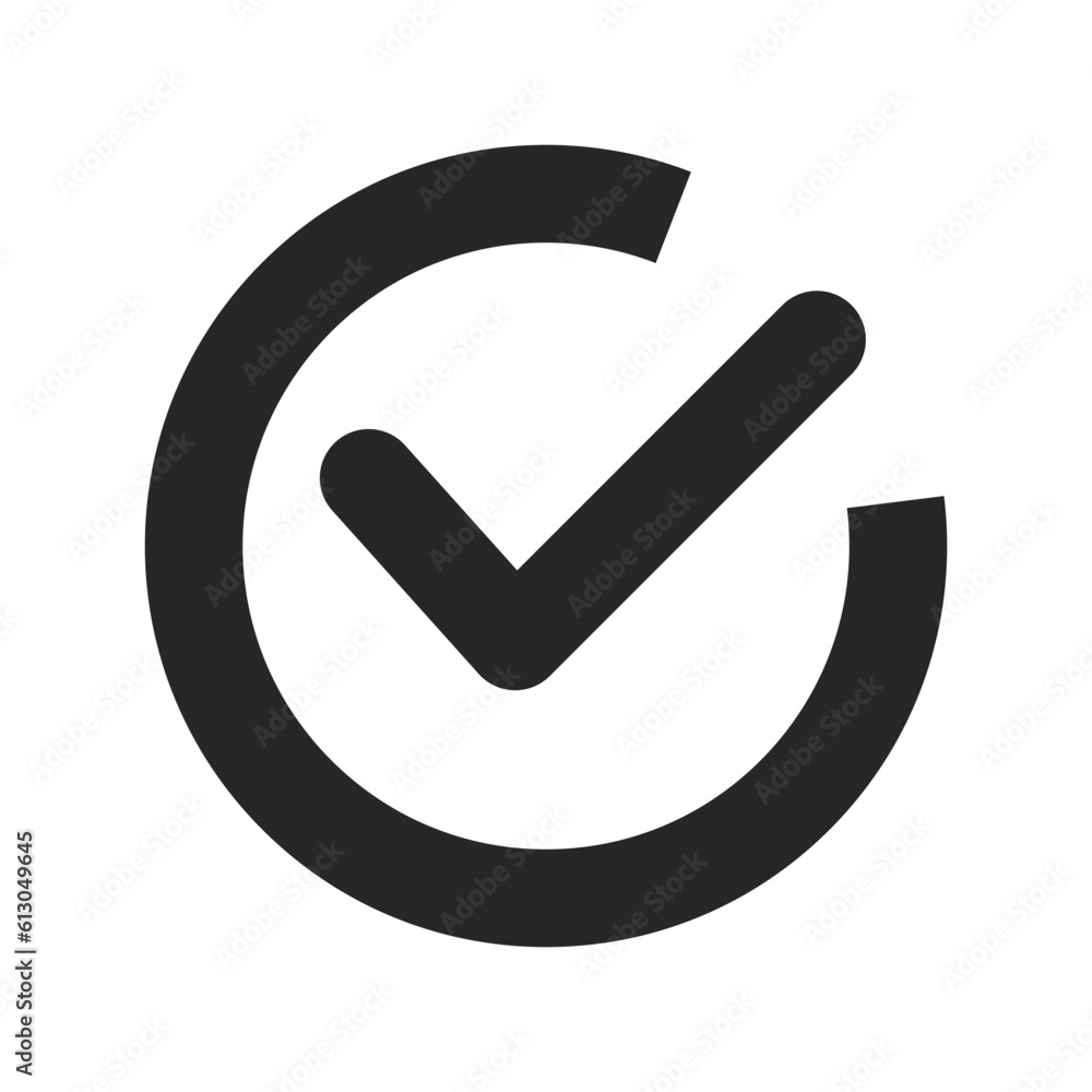 Poster simple round check box icon. decision sign. vector.