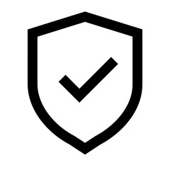 Simple check mark shield icon. Security icon. Vector.