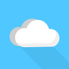 Cloud icon and shadow. Weather. Vector.