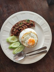 Thai food on a white plate