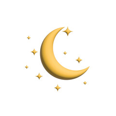 moon and stars 3d rendering  high quality